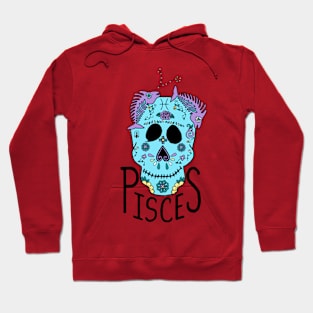 Pisces Zodiac Dia De Los Muertos Style Hoodie